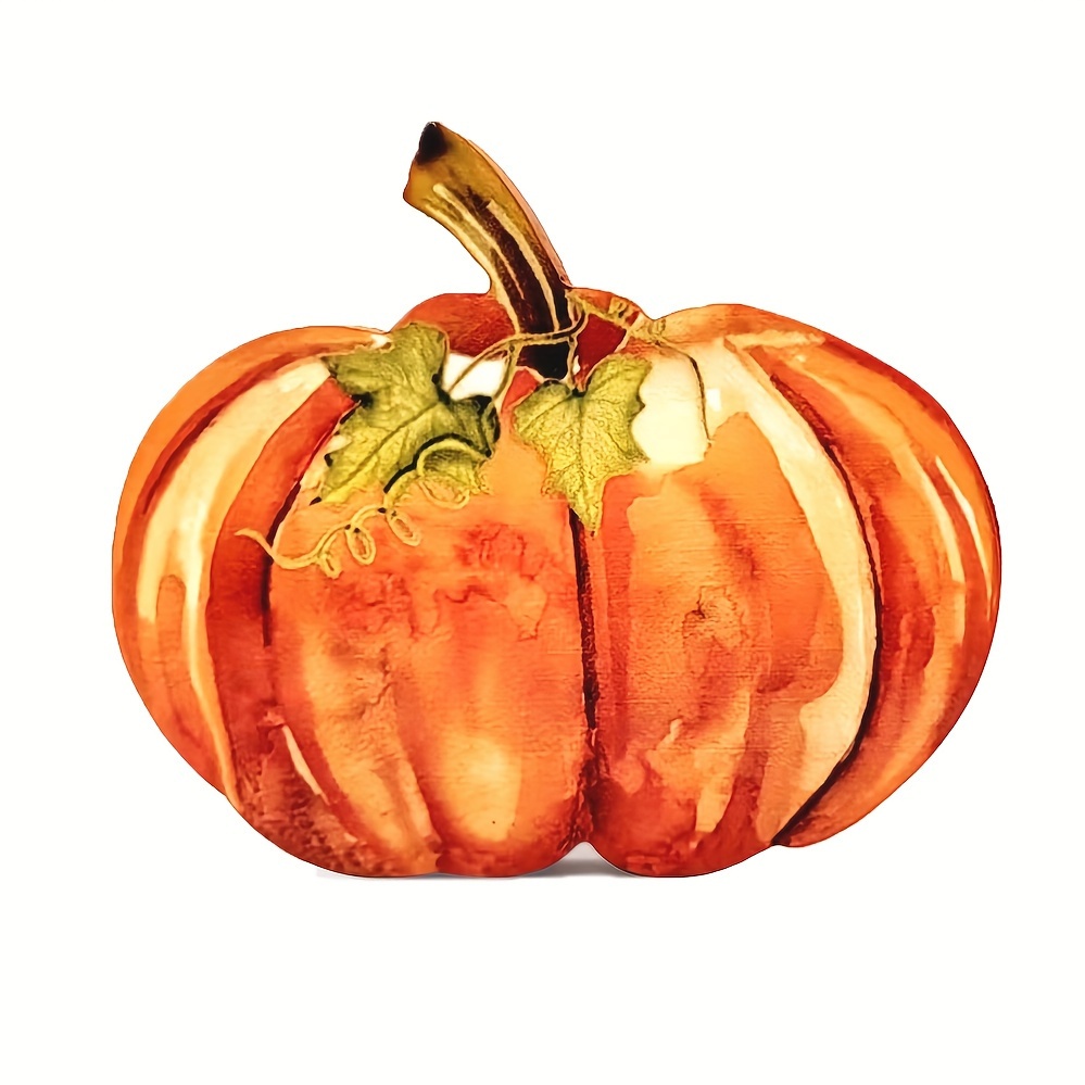 

Vintage Pumpkin Tabletop Decor - Harvest-themed Ornament For Home & Restaurant, 6.5"x5.5", Wooden