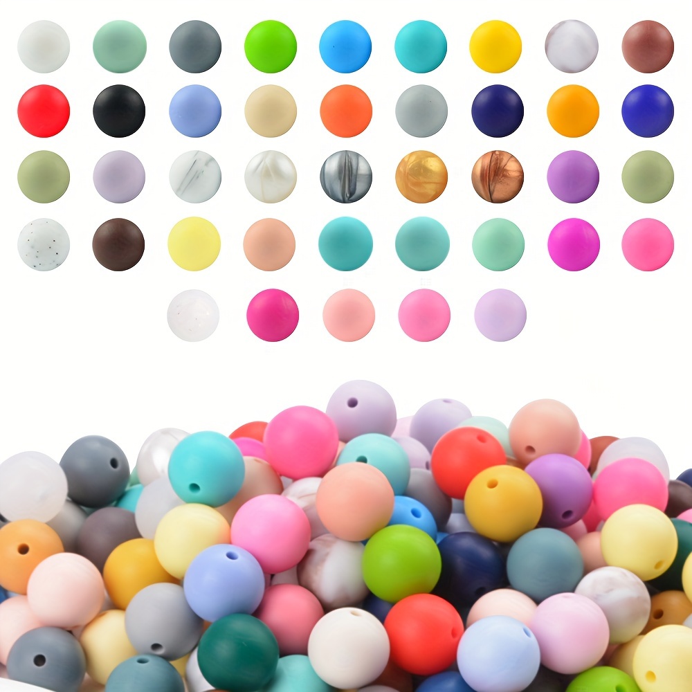 

Silicone Beads Variety Pack, 300/200/150pcs - 9/12/15mm Round Loose Beads For Jewelry Making, Keychains, Bracelets, Lanyards - Bulk Crafting Rubber Beads Kit In Assorted Colors