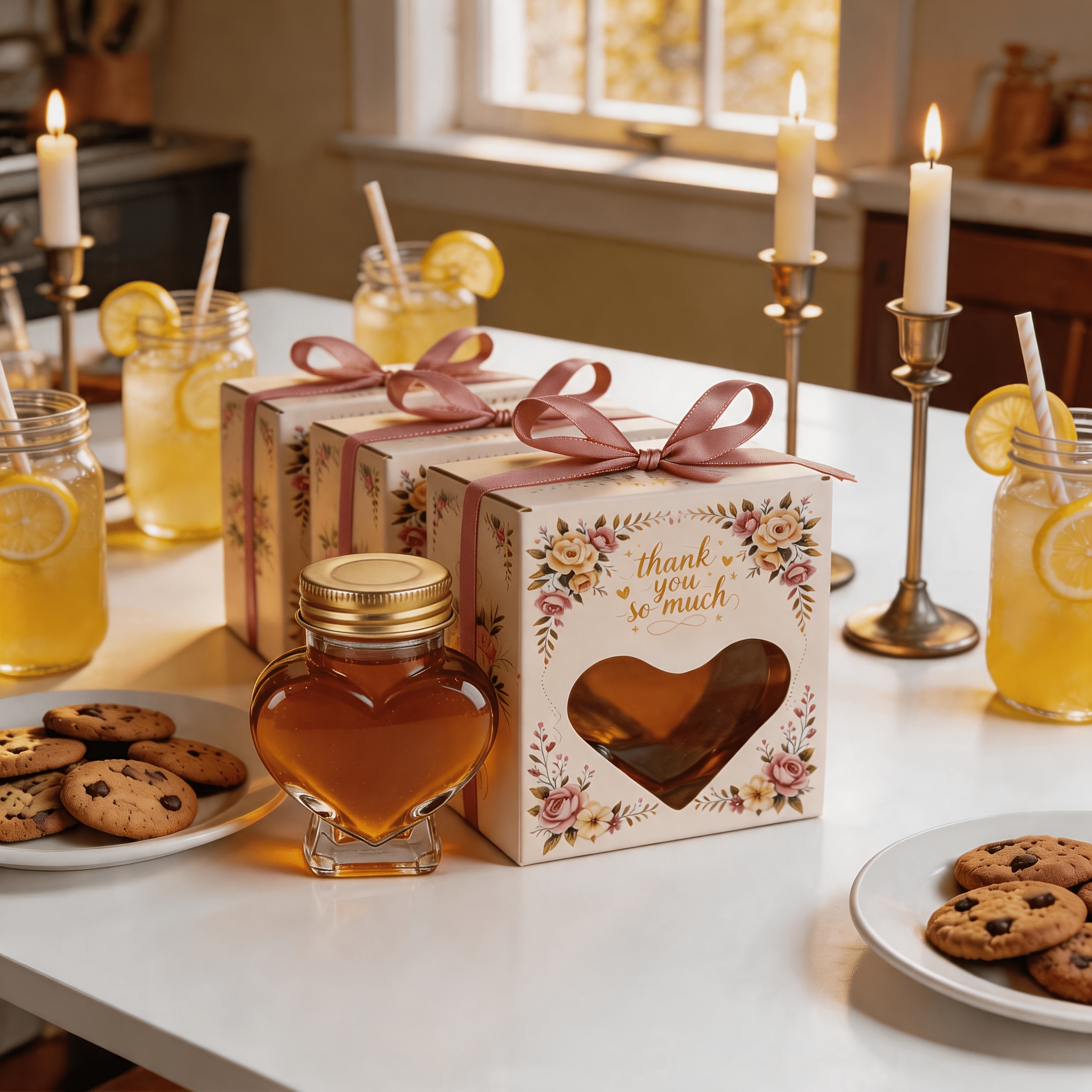 55ml Airtight Glass Jars with Elegant Color Gift Boxes