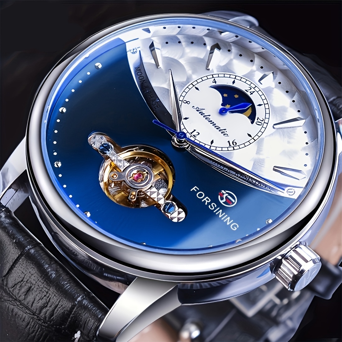 Men's Mechanical Watch, Comfortable Casual Tourbillon Wristwatch, For Gifts, Without Battery