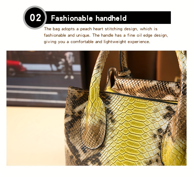 fashion top handle tote bag for women animal print pu with polyester lining zipper closure spacious business commuter handbag from guangzhou production area details 12