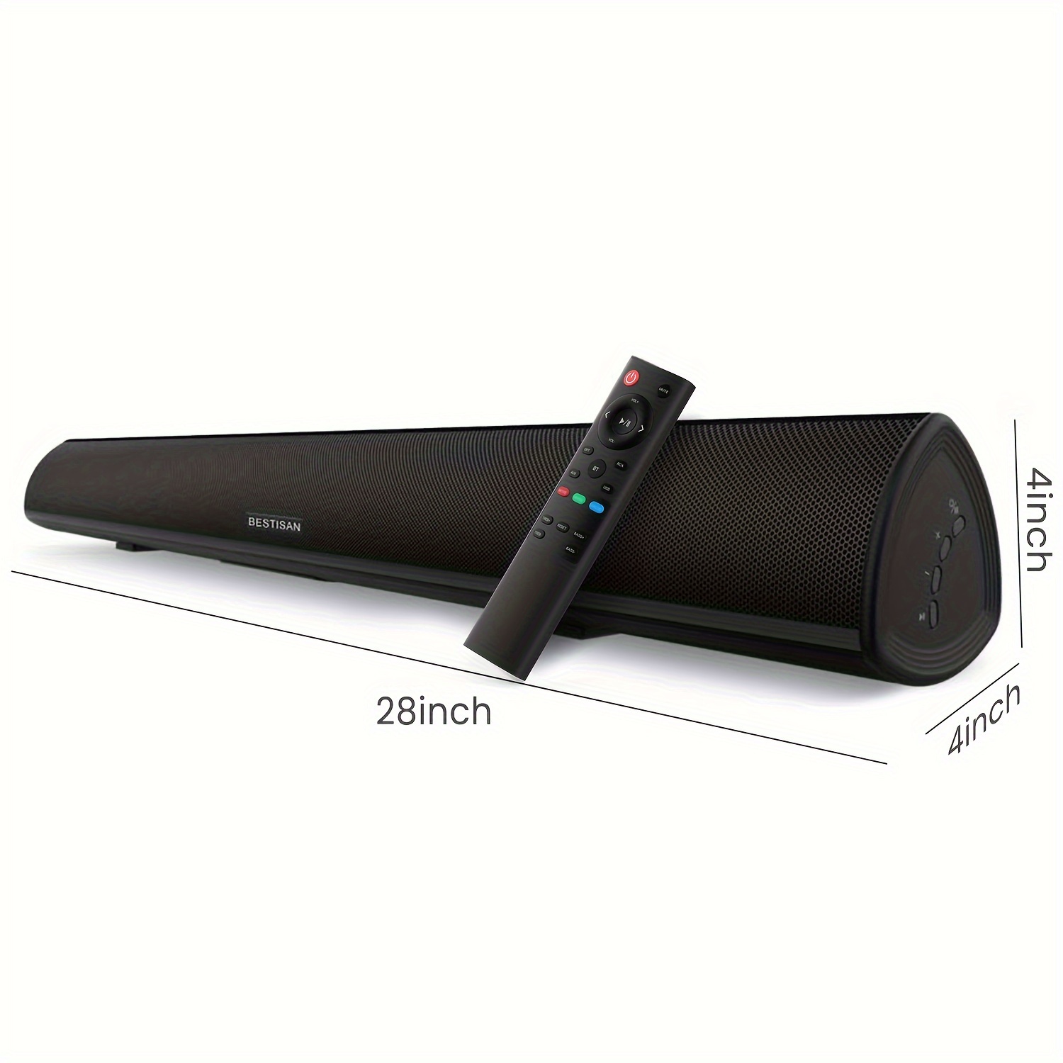 

Bestisan Soundbar Wired And Wireless 5.0 Arc Speaker For Tv (28 Inches, Arc Connection, Optical Cable Included, Dsp, Bass Adjustable, Wall Mountable)