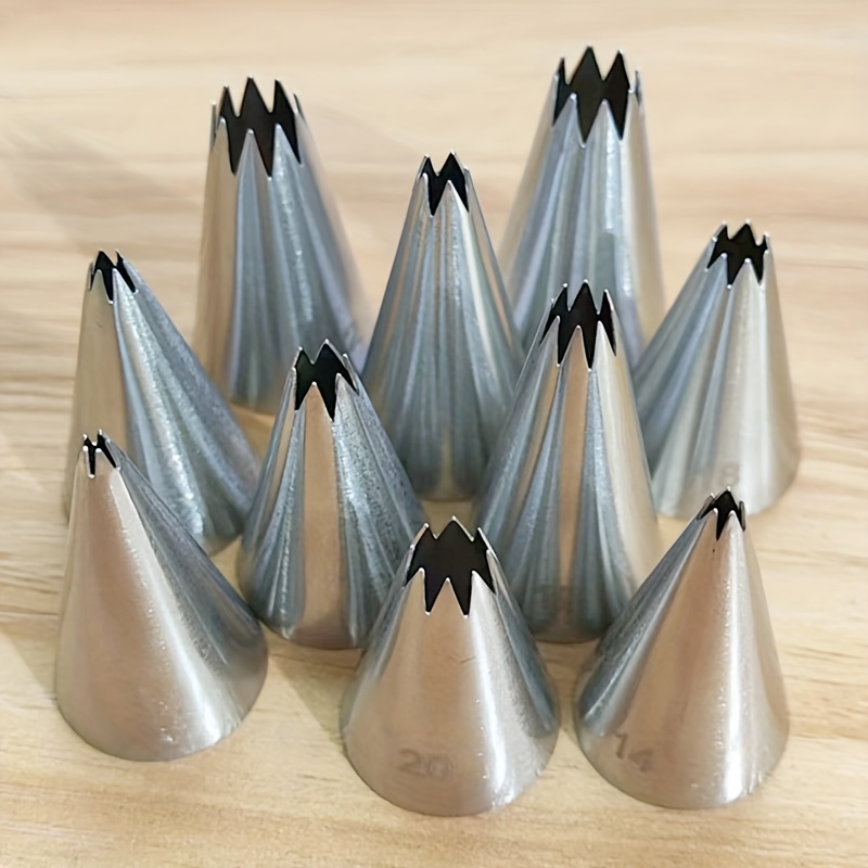 Image of 10pcs/set Piping Nozzle Set Food Grade Stainless Steel High Quality Seamless Baking Decoration Tools For Home And Commercial Use