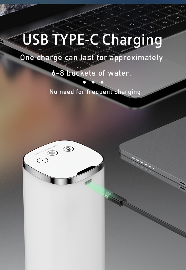 Water Dispenser Pump for 5-Gallon Bottles - Features Digital Display, Type-C USB Charging, Portable Electric Pump, Automatic Folding, And Both Quantitative And Continuous Modes