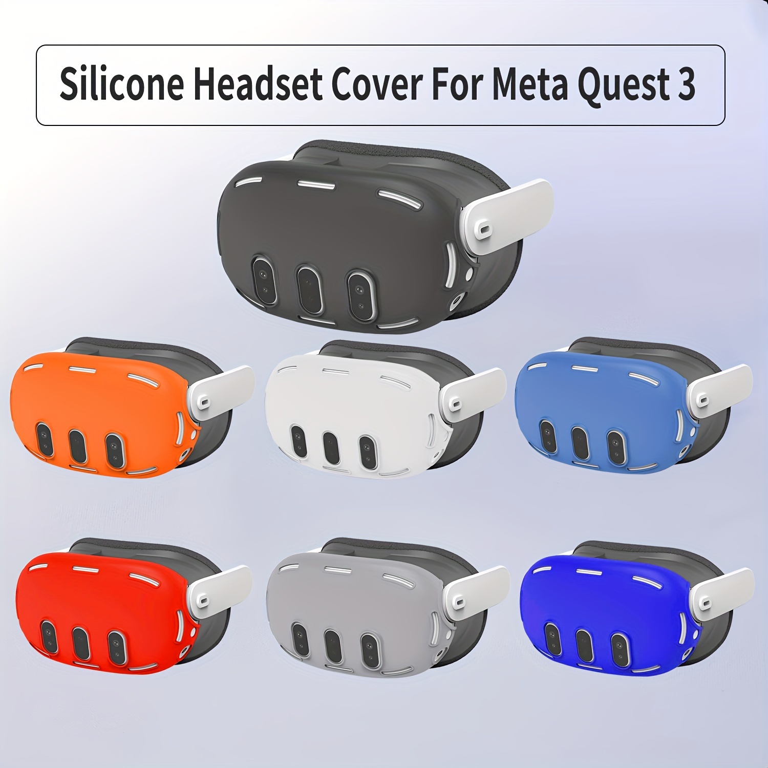 Para Meta Quest 3 Funda protectora de silicona 7 en 1 Accesorios VR a  prueba de