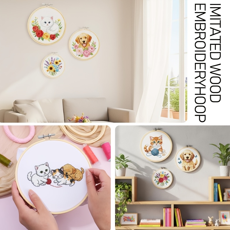 3pcs Embroidery Hoop Set with Anti-Slip Design