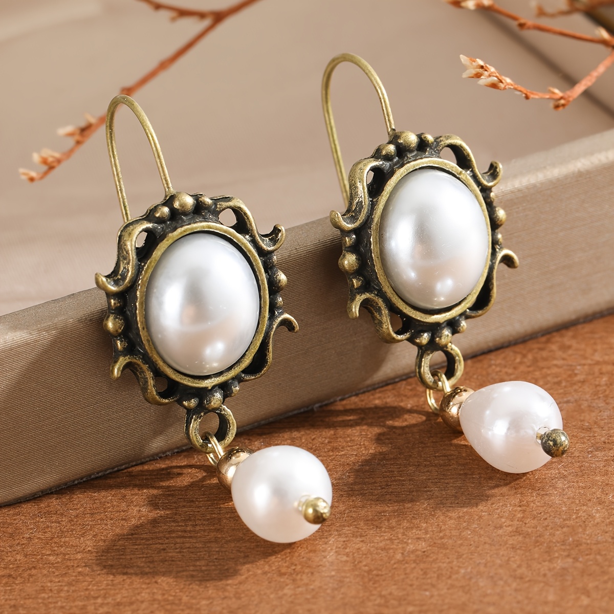 Women's French Retro Style Imitation Pearl Drop Earrings