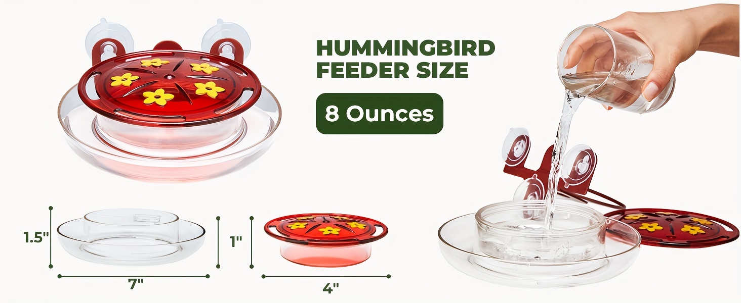 Deluxe 8 Oz Window Hummingbird Feeder 2 Pack - Secure, Bee-Proof with Ant Moat & Strong Suction Cups 1 7a67587d 9a20 4bbe 9433 3ef90285b43d
