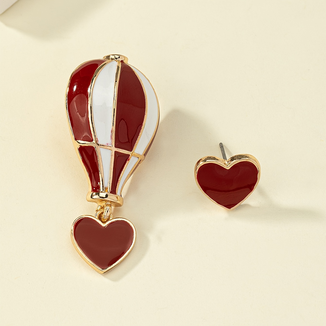 Heart Shaped Hot Air Balloon Dangle Earrings for Parties & Vacations