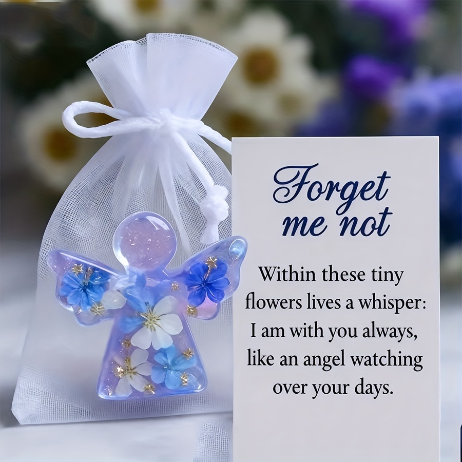 2d flat a set of pocket hug angel ornaments with inspirational cards decorative art pieces ideal gift for home decor holiday parties  