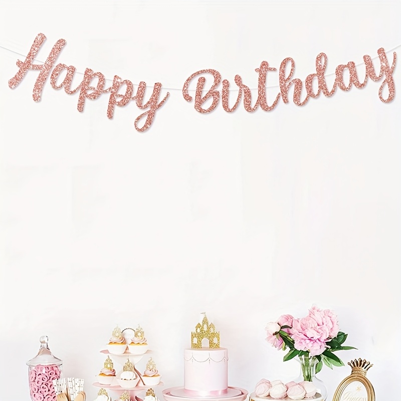 Happy Birthday Banner, Party Decoration Bunting, Background Decor Supplies
