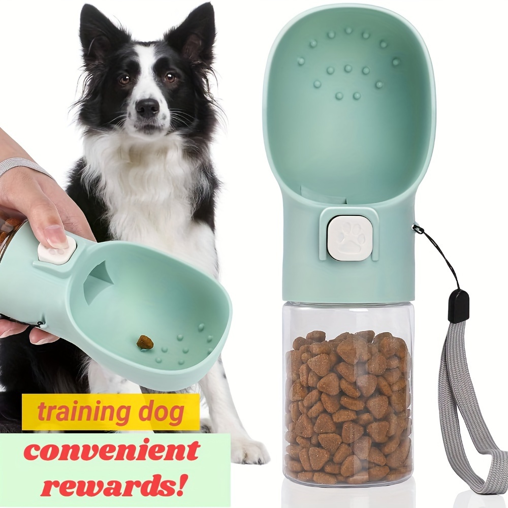 

Handheld Dog Food & Treat Dispenser Built-in Clicker & Treat Pouch, Hands Feeder For Puppy Training Walking Hiking Traveling (6.7 Oz, Green)