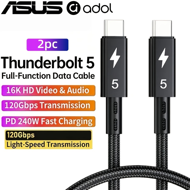 2-Pack ASUS Adol Thunderbolt 5 Cable, 120 Gbps Data Transfer