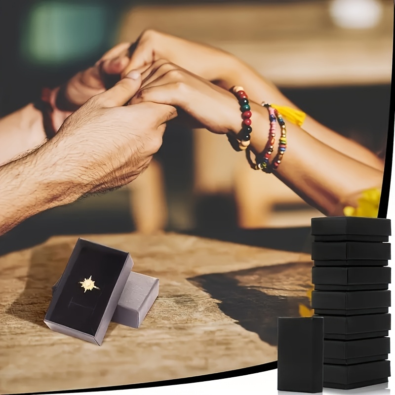 12pcs Black Cardboard Jewelry Gift Boxes with Lids