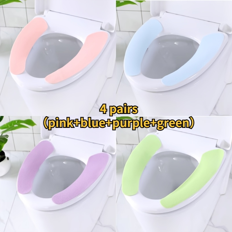 TEMU 4 de Fundas para Asiento de Inodoro Lavables con Agua, Adhesivos Portátiles para Asiento de Inodoro, Adecuados para Viajes de Negocios y Viajes,