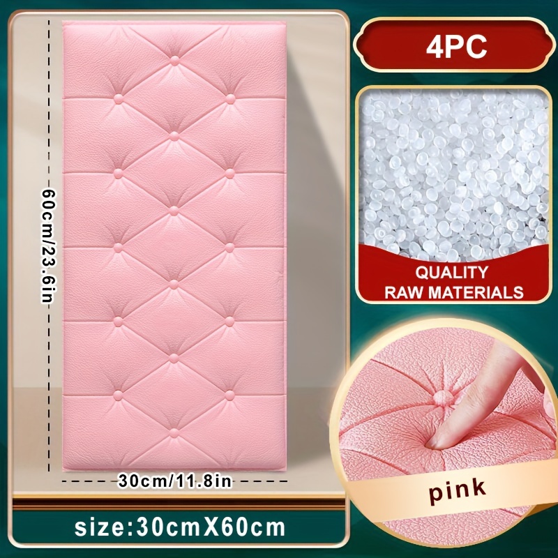 Image of 4pcs 3d Foam Wall Sticker Self-adhesive Roof Room Decoration Soft Brick Waterproof Shockproof Leather Coated Wallpaper Soft Brick Suitable For Room Bathroom Kitchen Tv Wall Bedroom Classroom