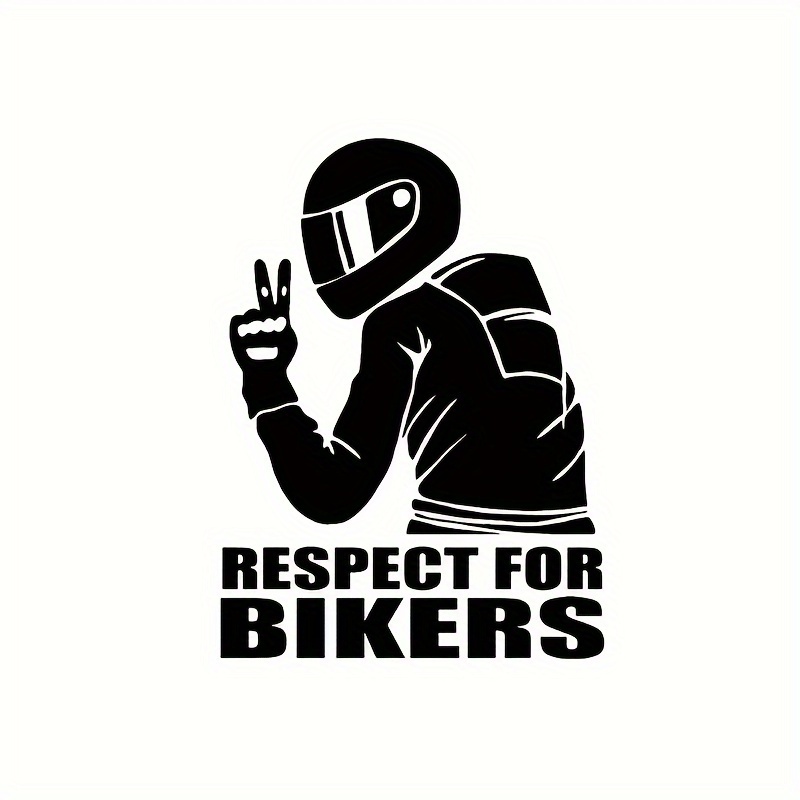 

Pvc Respect For Bikers Decal - Reflective Motorcycle Stickers For Car Body, Helmet - Durable & Weatherproof Vinyl Motorbike Decals