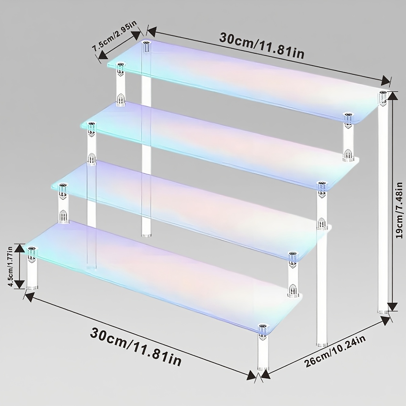 Image of Colorful (30cm/11.81in) Display Rack, Suitable For Toy Hand Display, Perfume Jewelry Display, Storage And Arrangement Of The Desktop