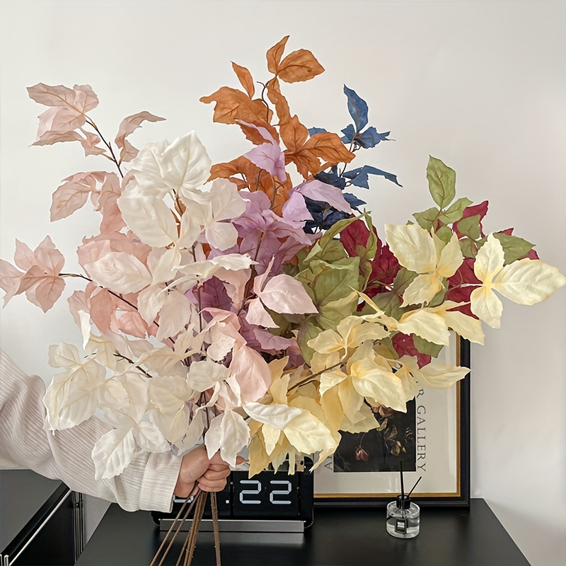 

Decorative Plastic Swags - Artificial Flower Branches For Vase, Wedding, Seasonal & Holiday Decor, Multicolored Faux Leaves For Christmas, , Easter, Thanksgiving - 1 Stem, 95cm Foliage Decoration