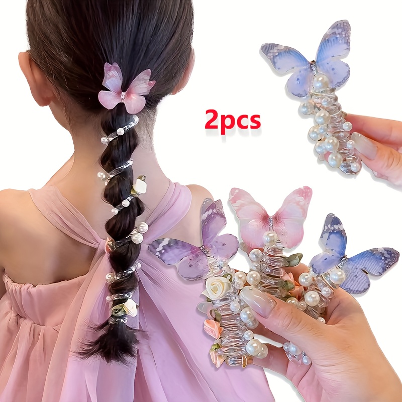 2   mesh bow headbands for girls cute round bead   for everyday party wear suitable for   everyday headwear fun additions durable plastic headband bow hair additions