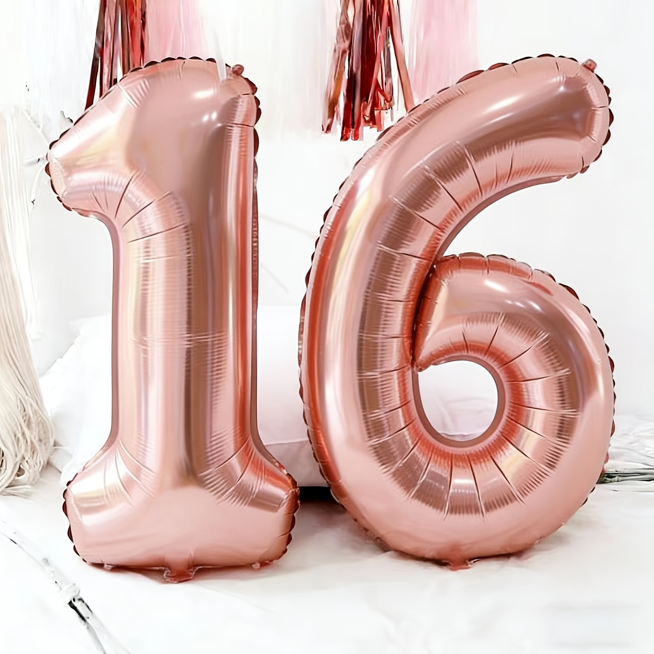 2pcs/set, Large Size 32-inch High-gloss Rose Golden Balloons, Very Suitable For Birthday Party Scene Layout, Anniversary Party Scene Layout, Shooting Background Props