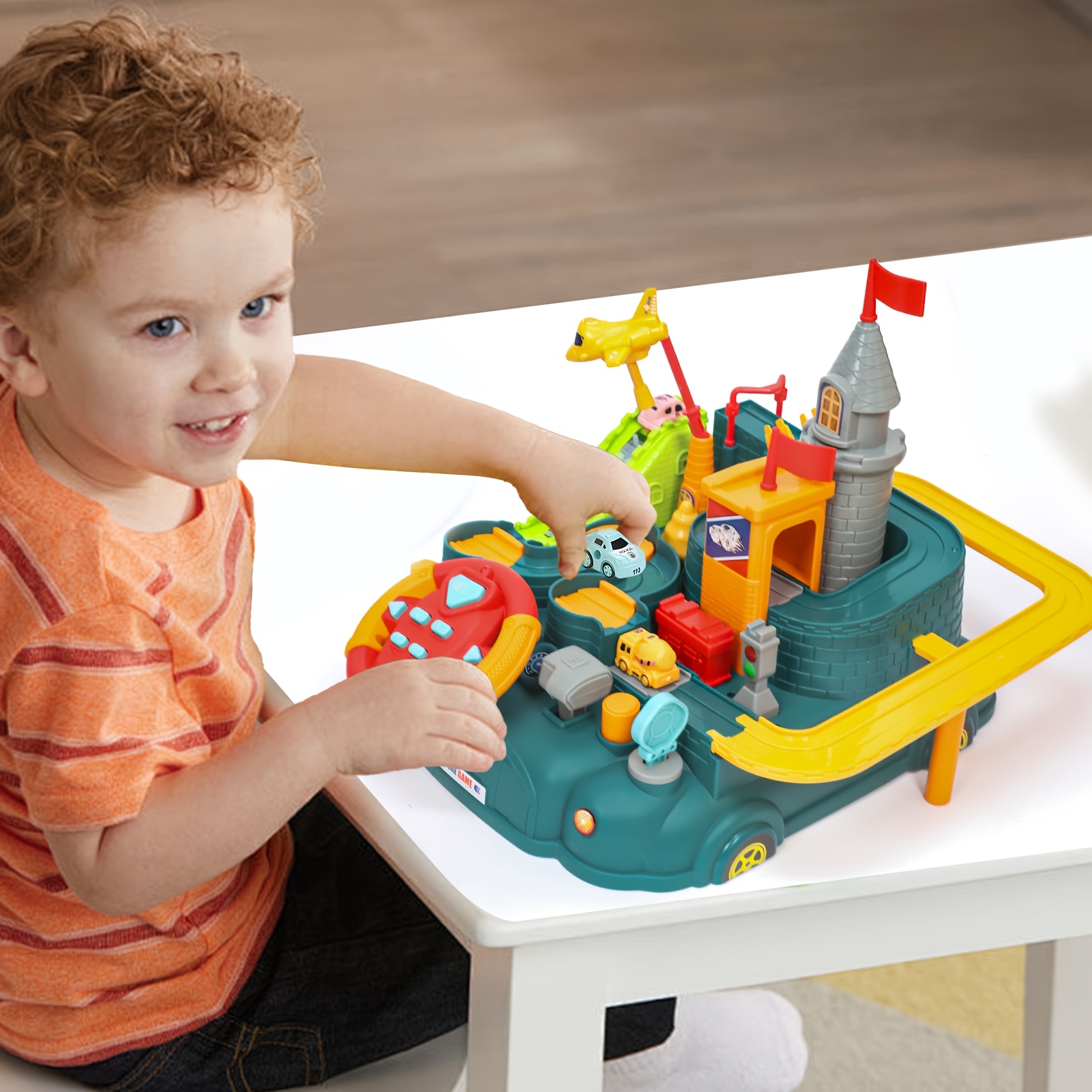 Kids Race Tracks Toys for Toddlers Boys, Car Adventure Toy for Age 3 4 5 6 7 Years Old Kids, Puzzle Rail Car, City Magnet Playsets, Preschool Educational Car Games, Ideal Christmas/Birthday Gifts Toys