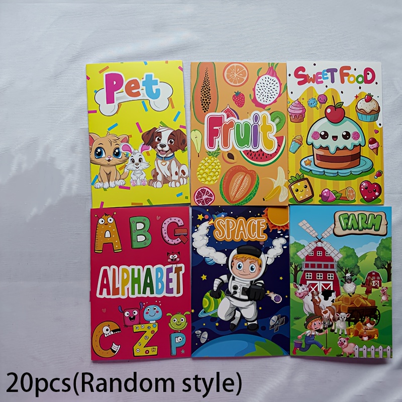 Image of 20pcs Coloring Books Designed For Children, Featuring Drawing Toys, Illustrations, And Fun Doodle Activities. Educational Drawing Books Serve As Art Supplies For Learning To Draw(random Styles)