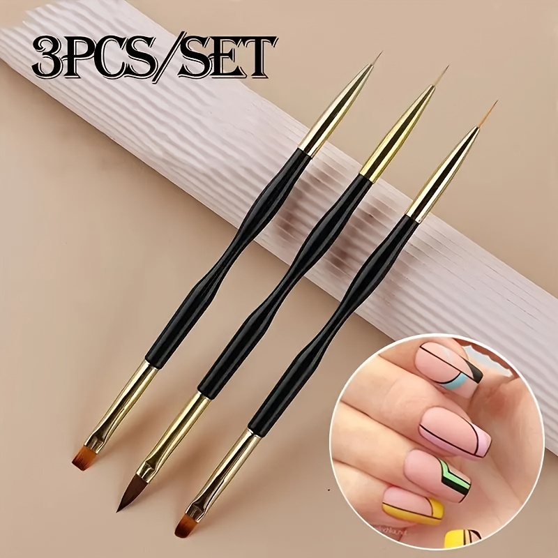 

3pcs Art Brushes Set, Double Ended Painting Pens, Unscented Decoration Kit