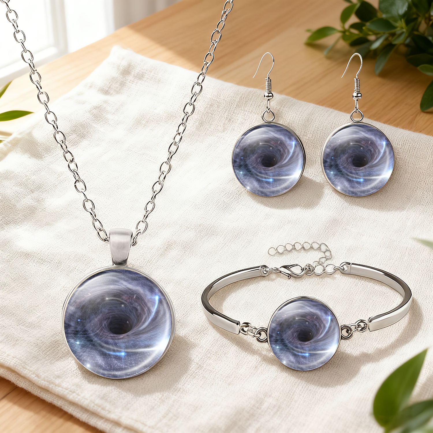 4pc Cosmic Black Hole Jewelry Set for Women