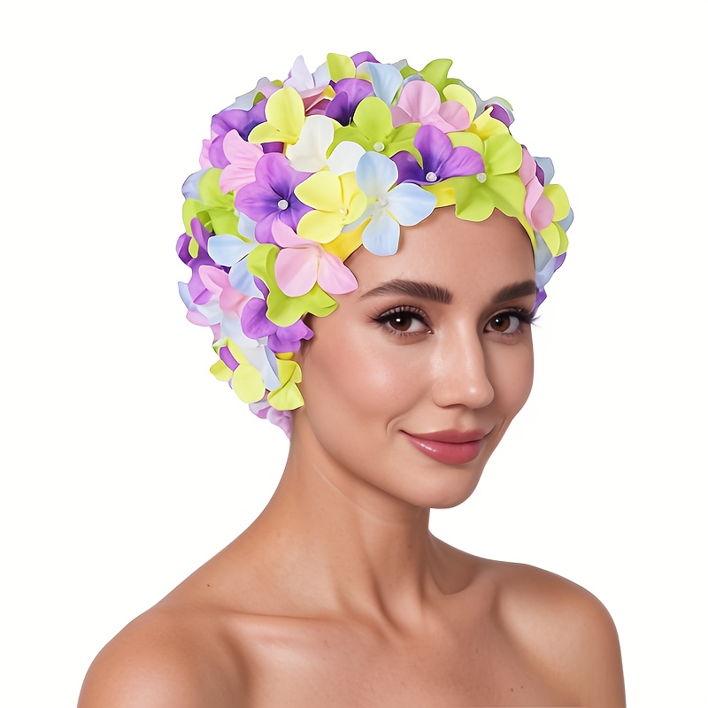 A Stylish Handmade 3d Floral Women's Hat - With In And Beaded Accents