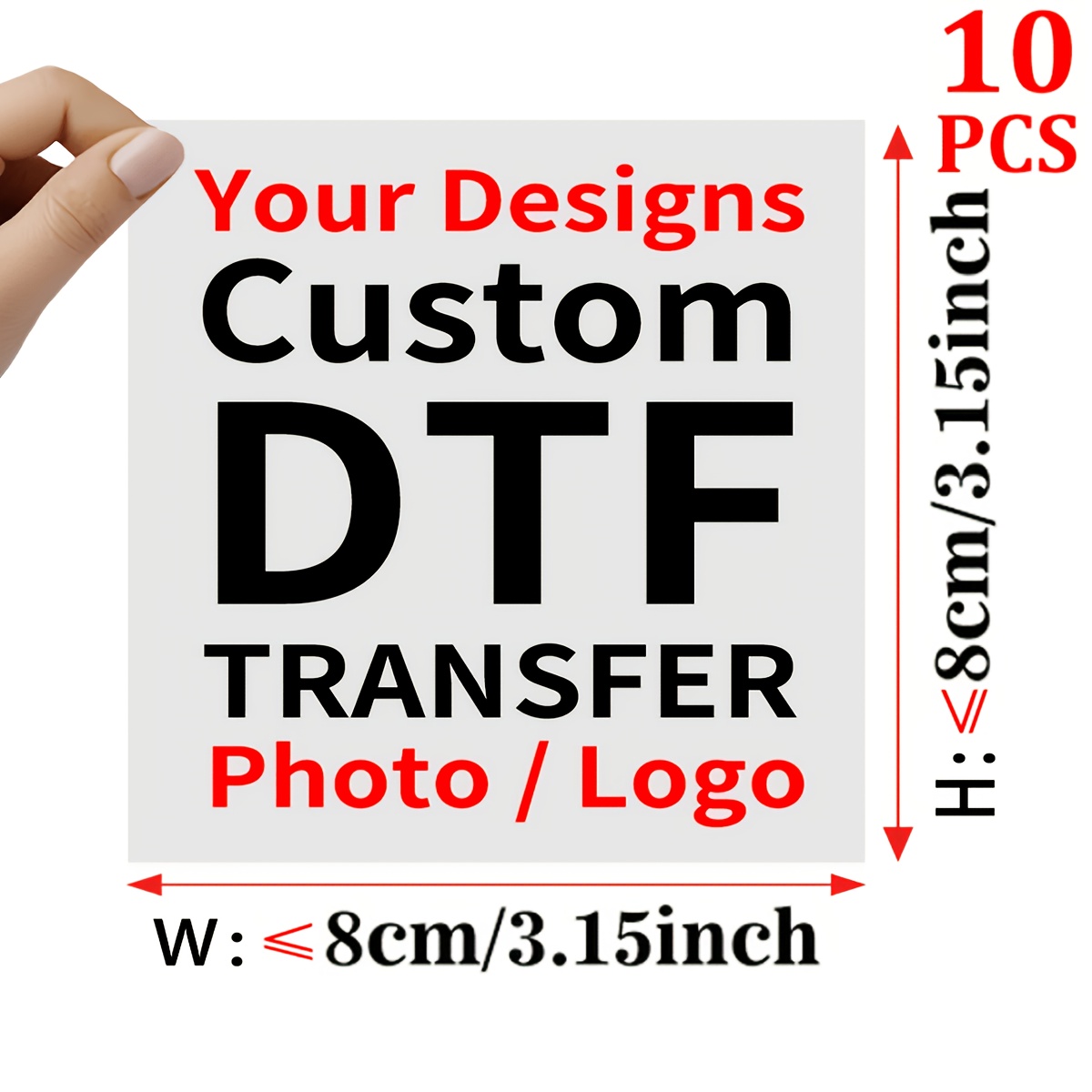 TEMU Lot de 10 feuilles, autocollants personnalisés par transfert thermique, possibilité d' votre motif ou photo, adaptés pour patchs thermocollants