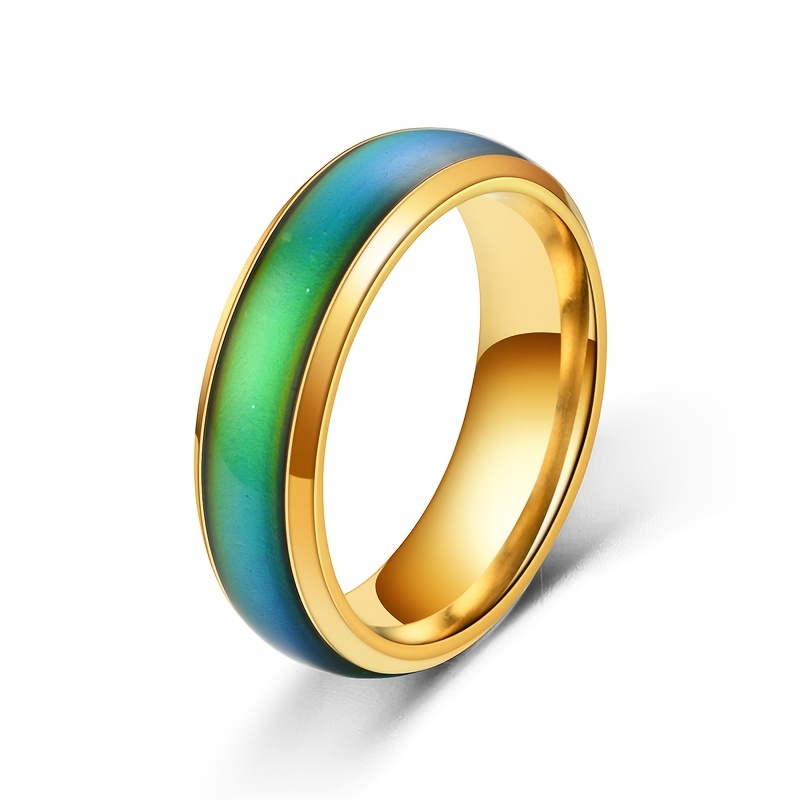 4pcs Temperature Sensitive Waterproof Color Changing Rings Set