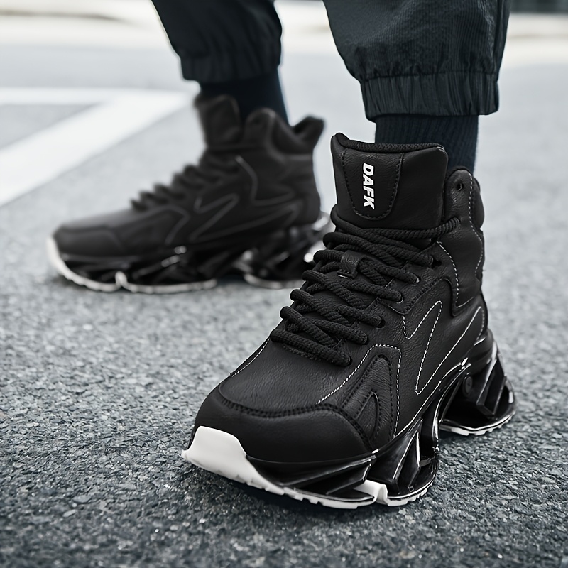 Men'S Exclusive Design Blade Sole Sneakers: Featuring a Physical Blade Sole, Mechanical Cushioning, And Rebound Technology. Trendy Sports Shoes + Everyday High-Top Street Shoes. Made of Synthetic, Easy to Clean, And Versatile for Various Settings
