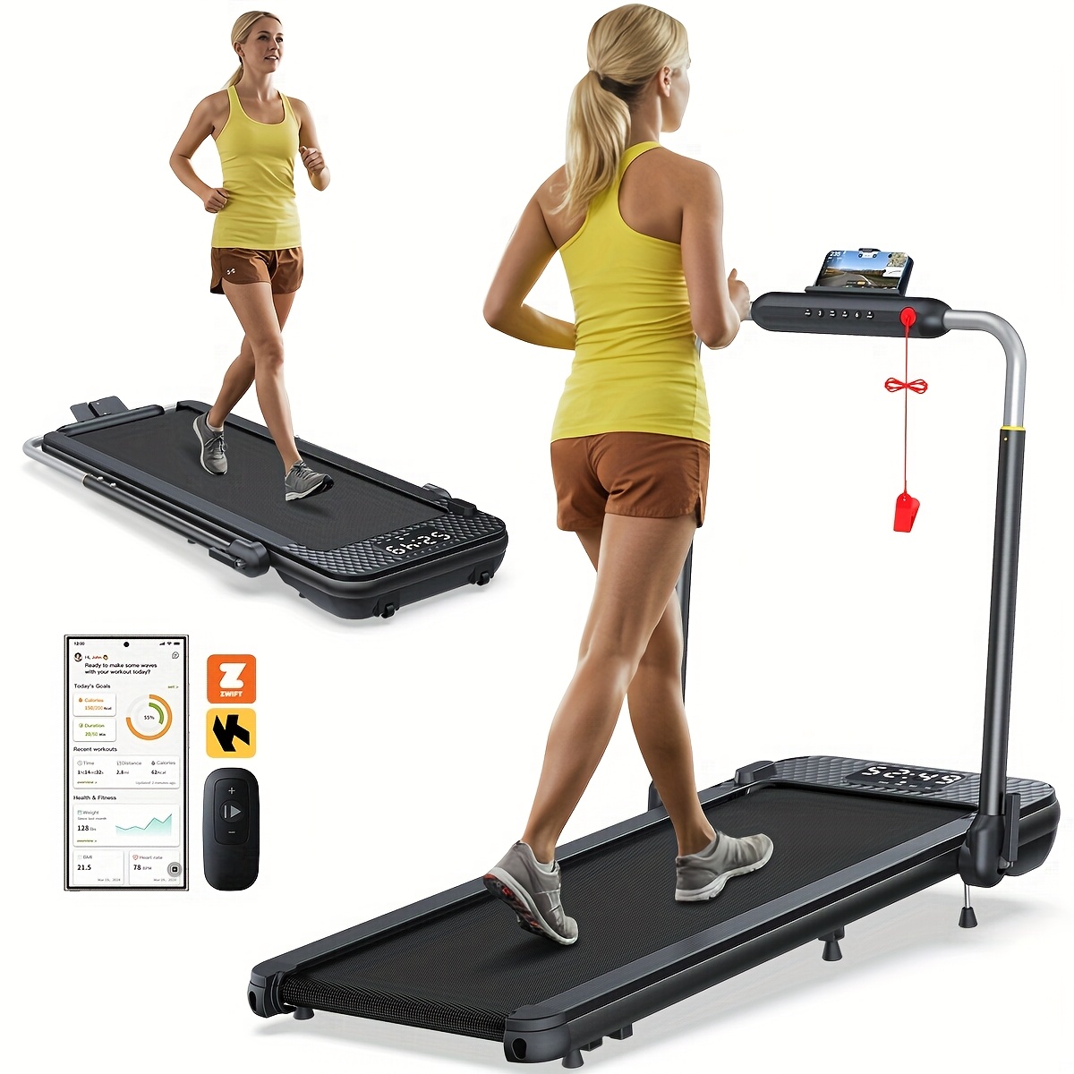 Portable Walking Pad Treadmill With 10% Incline/* MPH 360/ 265  LBS Capacity, Compact Under Desk Walking