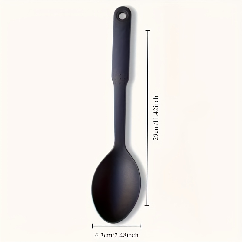 TEMU 1pc Dishwasher Safe Plastic Dessert Spoon & Salad Serving Spoon - Heat-resistant, Ergonomic Handle For Baking, Mixing, Serving - Durable Kitchen