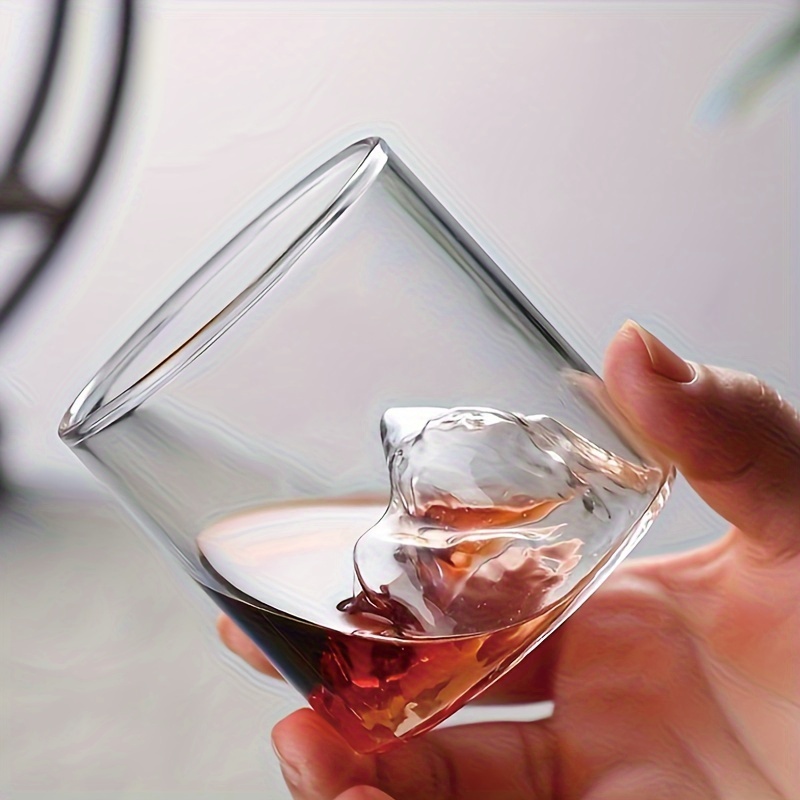 1pc glass cup mountain glass cup wine glass tea cup used in bars creative water cup drinkware for restaurants cafes details 1