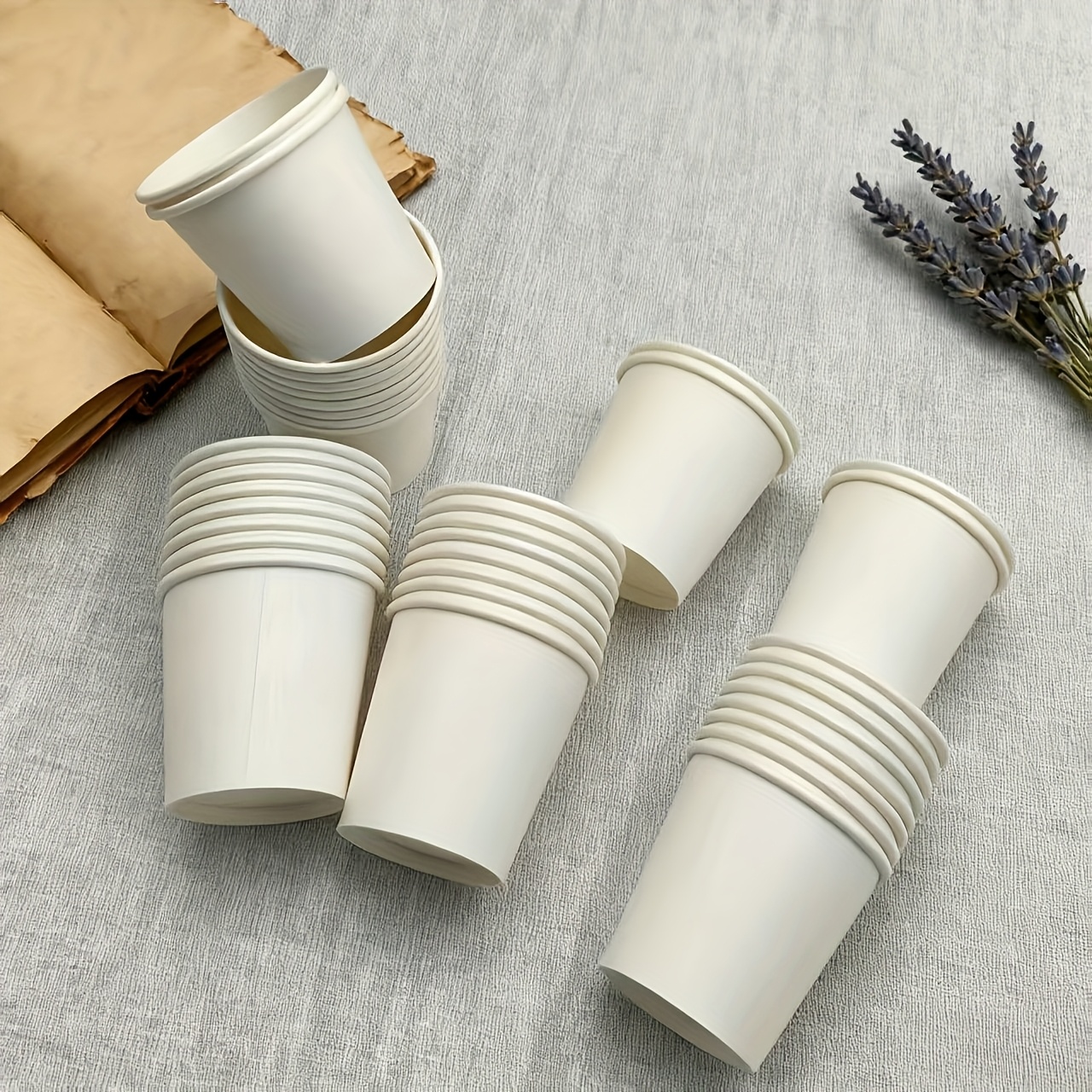 E-shop 200 Stück Mini Dessertbecher, 43,5 ml Kleine weiße Pappbecher Kleine Probierbecher Probierbecher Eisbecher Dessertbecher Bar Kleine Weingläser