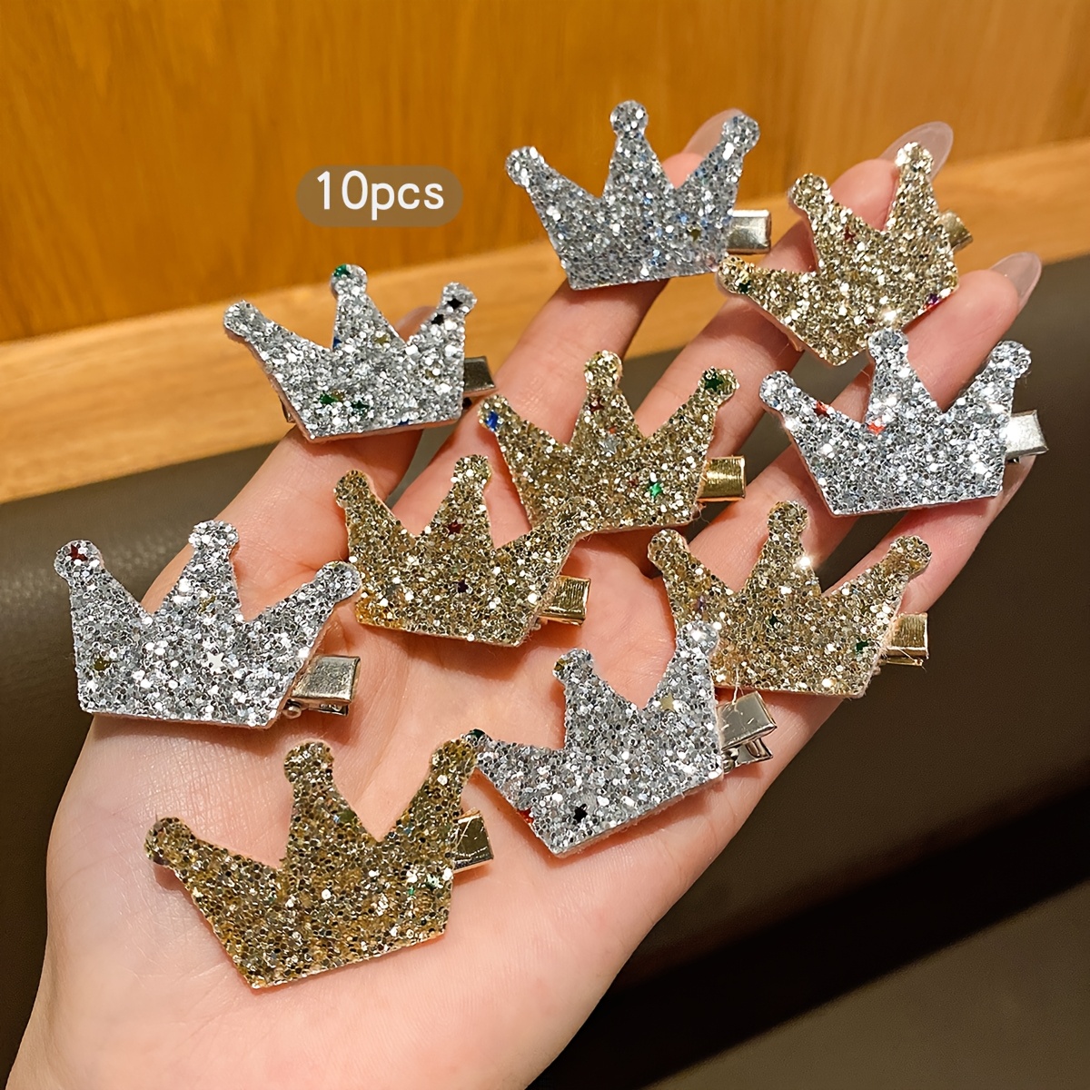 Image of 10 Stylish Crown Hair Clips, Sweet Hairpins, Suitable For Everyday Hair Additions
