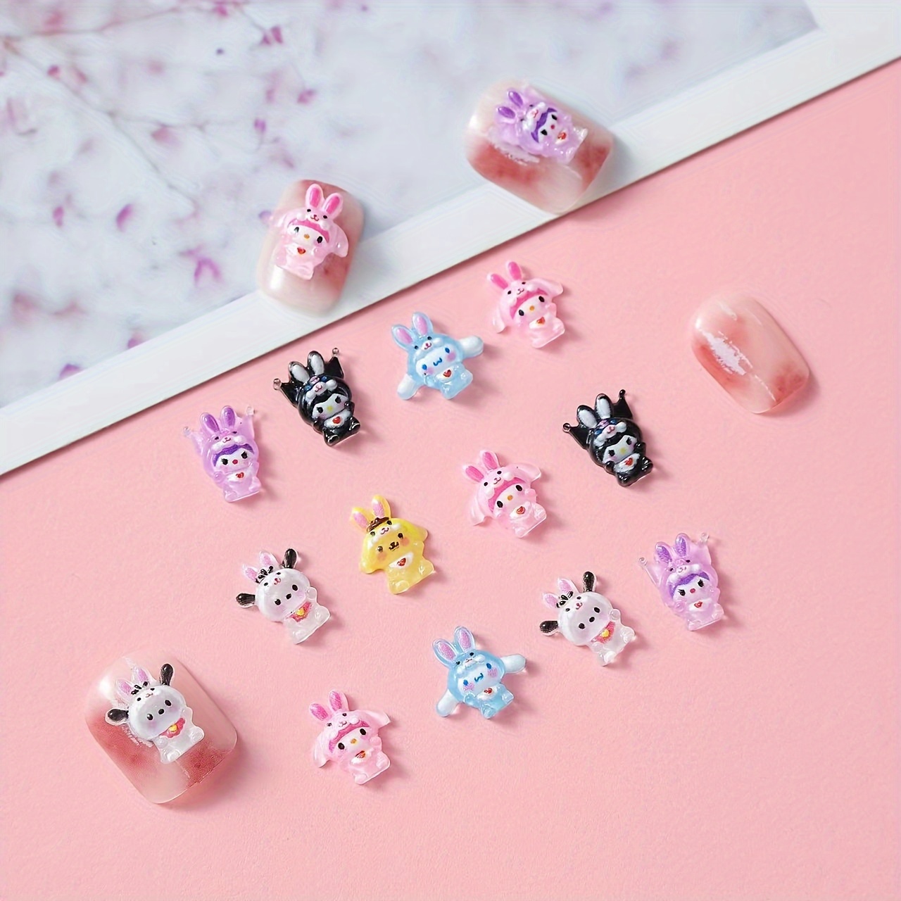 

No./40pcs Cartoon Nail Ornaments Cute - Handmade Diy Resin Nail Decoration Accessories Materials