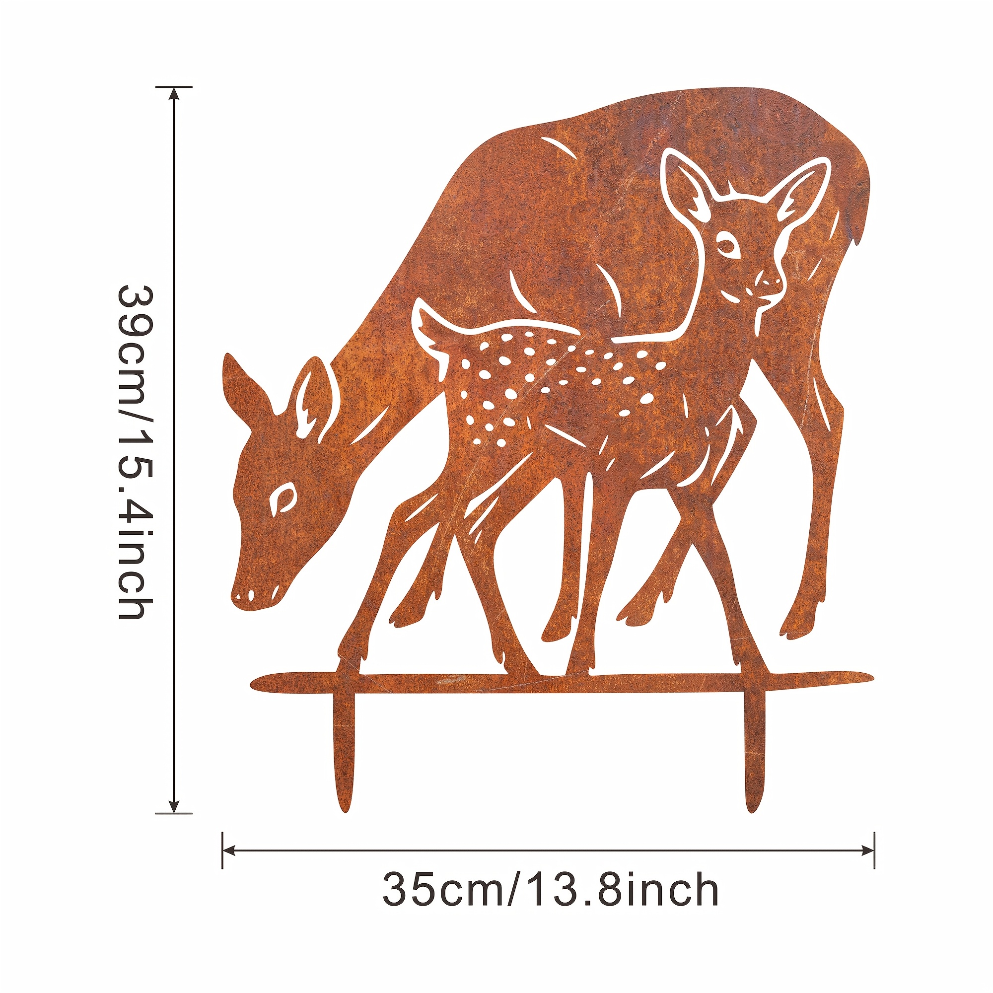 TEMU 【2D Plat】 [2D Plat] Piquet de Jardin en Métal Rustique, Sculpture de Oiseleur en Métal Oxydé, Art de Jardin Extérieur, Décor d'Animaux de