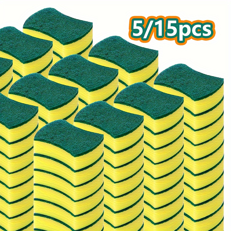 

Cleaning Sponge 5/15pcs - Double-sided, Durable Melamine, Suitable For Kitchens, Bathrooms, Cars, And Gardens