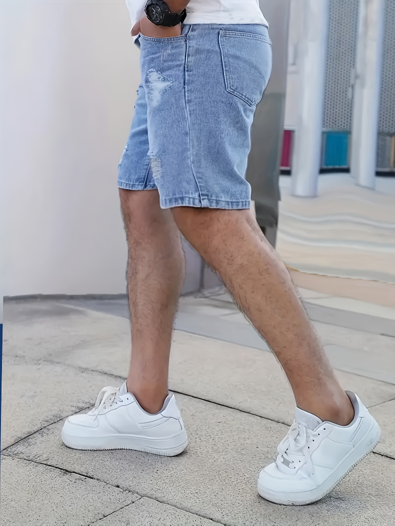 Men's Jean Shorts Fashion FCOOLYEET Men's Denim Shorts Y2k