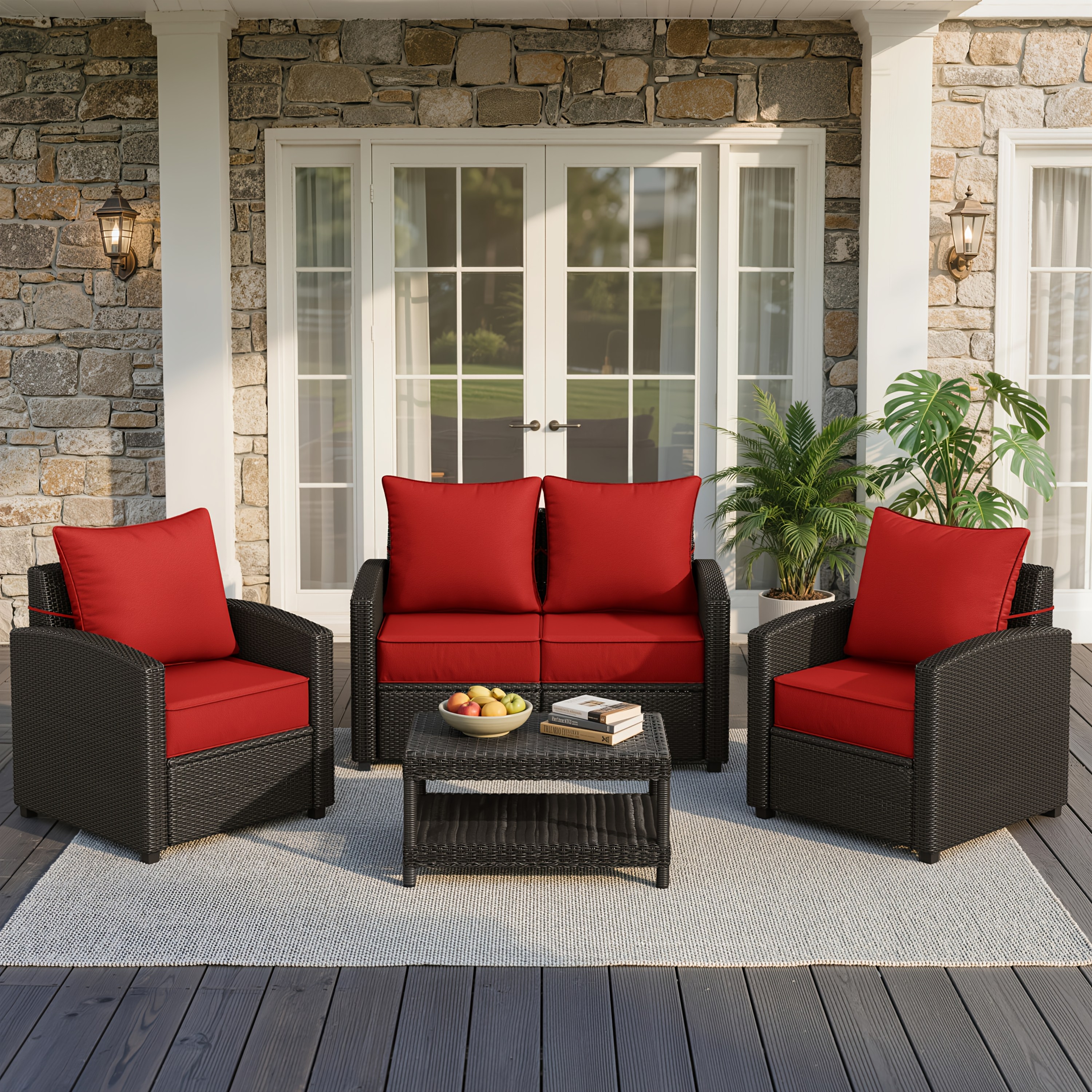 Outdoor Cushion Set of 1pc/2pcs/4pcs/6pcs - Thick 35D High-Density Foam Cushions Measuring 24*24*6.5 Inches, Featuring Quick Rebound, High Durability, And Easy Cleaning, Suitable for Outdoor Furniture Like Sofas And Patio Chairs