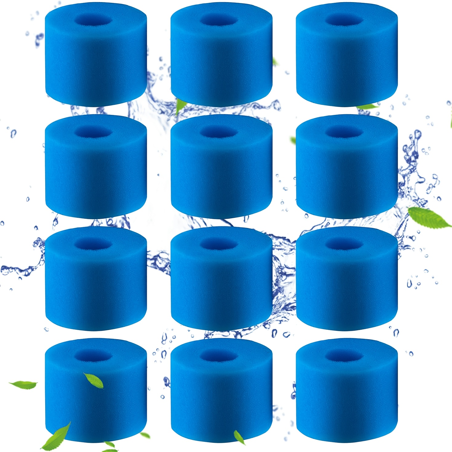 TEMU 12pcs Swimming Pool Filter Sponges, Aquarium Filter Sponges, High-density Filter Sponges, Vortex Filter, Reusable And Washable Sponge Filters,