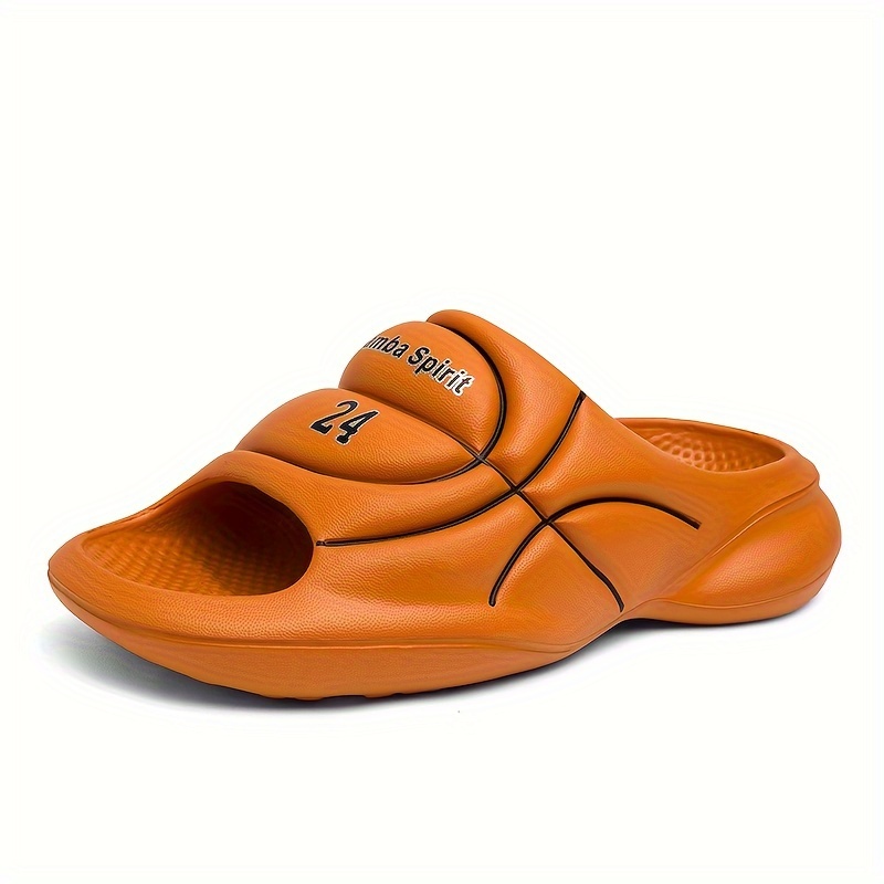 

Men's Basketball Graphic Design Eva Slides, Non Slip Quick-drying Open Toe Slippers For Indoor Outdoor Walking, Men's Fashion Beach Slides For Summer