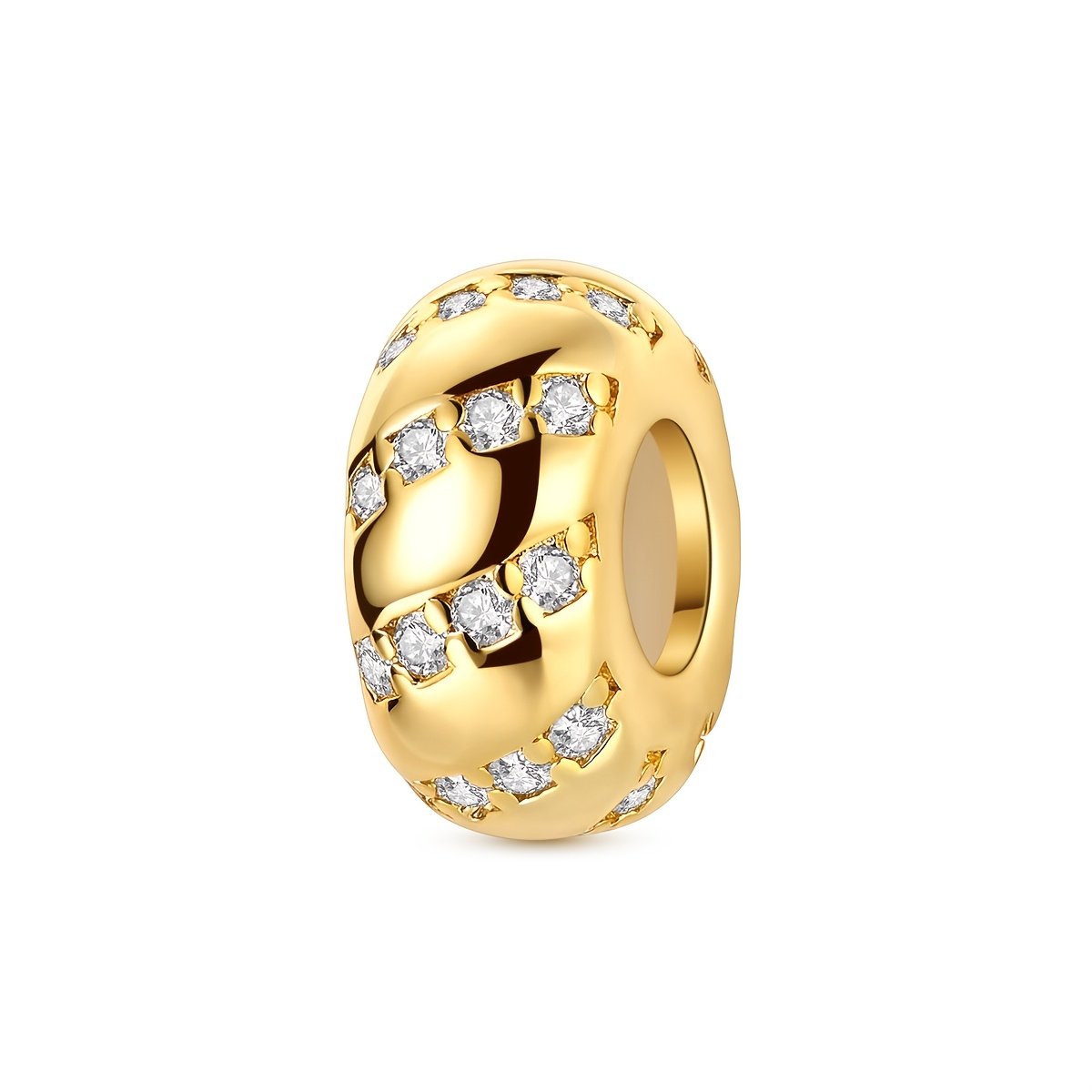TEMU 1pc Silvery Color Beads For Women Golden Color Plating Track With Plug Locator Bucklefits Original Bracelet & Necklace Making
