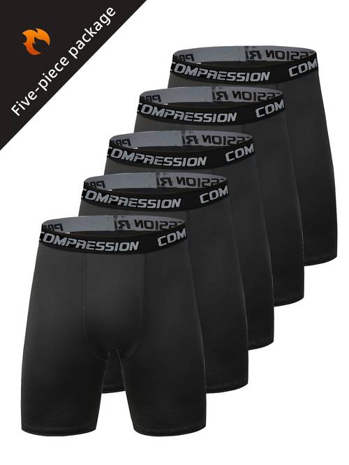 5 pc mens compression athletic shorts solid color breathable quick shorts and training athletic style