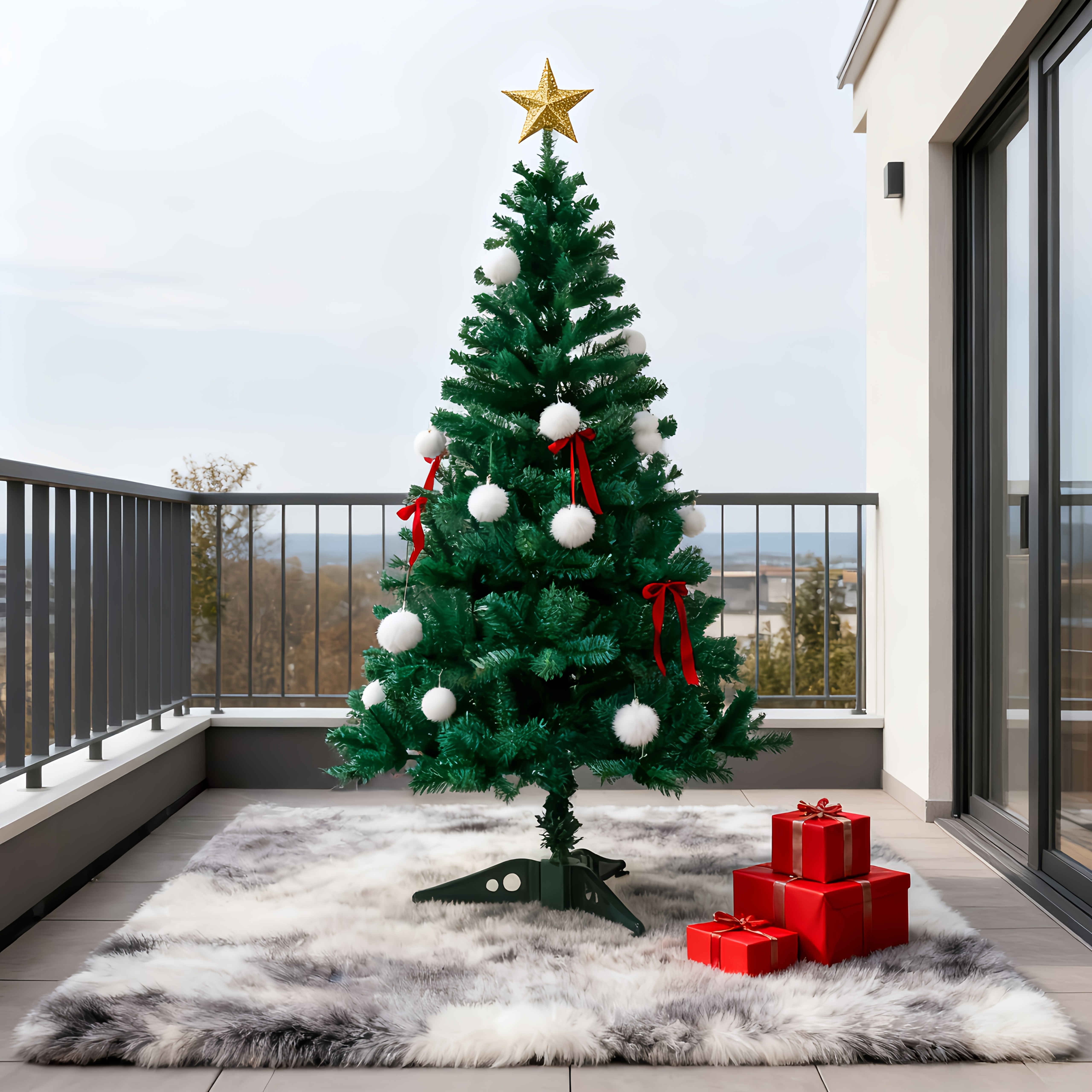 1pc Extra Large Artificial Christmas Tree - Realistic Indoor/Outdoor Decoration with Foliage, Low-Maintenance Plastic Material, No Water Needed, Durable & Perfect For Home, Garden, Or Holiday Decorations (thanksgiving, Halloween, Christmas