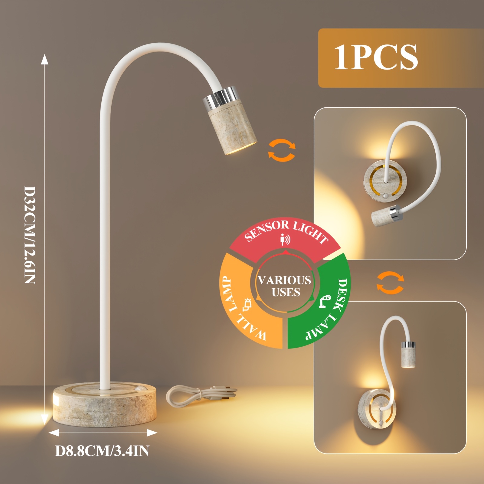 LED Smart Light with Adjustable Focus and Motion Sensor