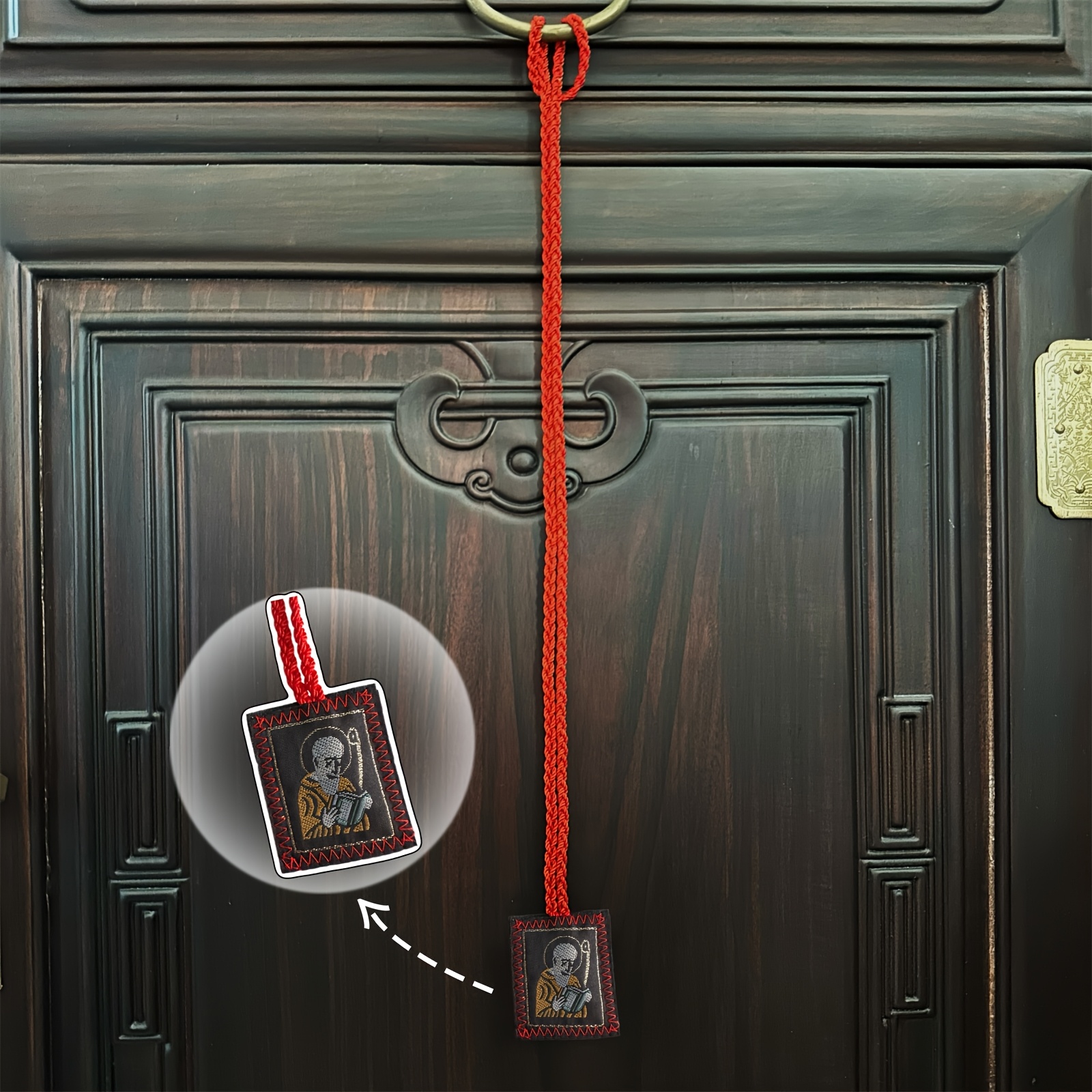 St Benedict Corded Red Scapular Necklace